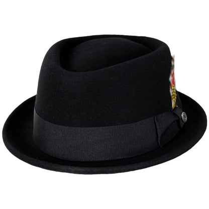 Jaxon Hats | Wool Felt Diamond Crown Fedora Hat | 135066 | lead | BLACK