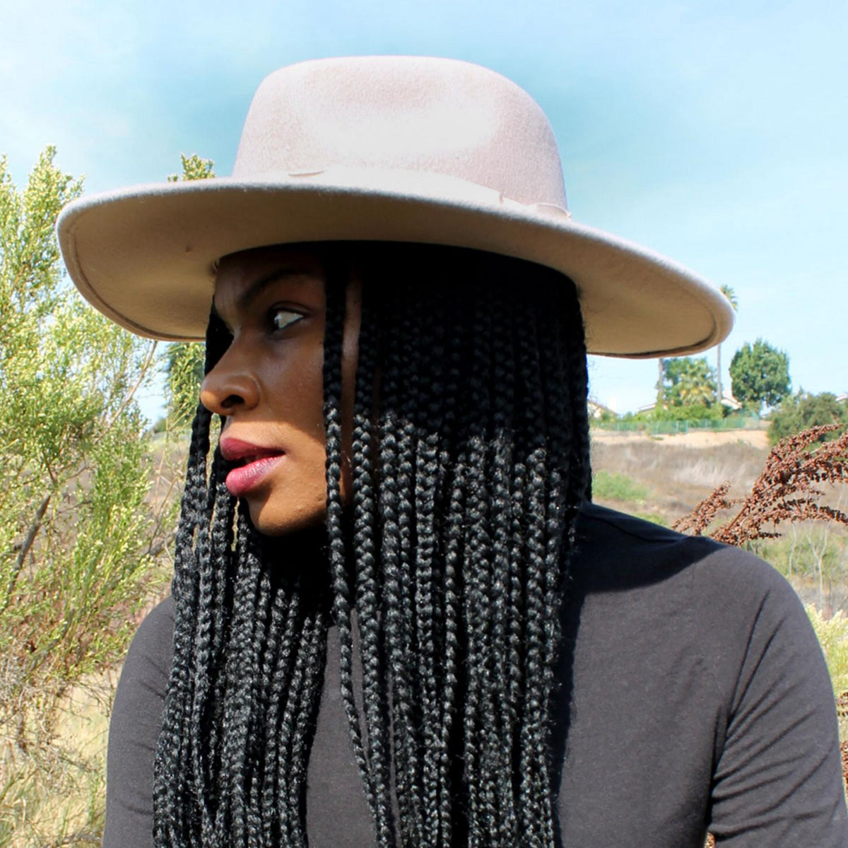 Jaxon Hats | Colorado Ultra Wide Brim Wool Felt Fedora Hat - Stone & Pecan | 135200SP | lsfone | STONE