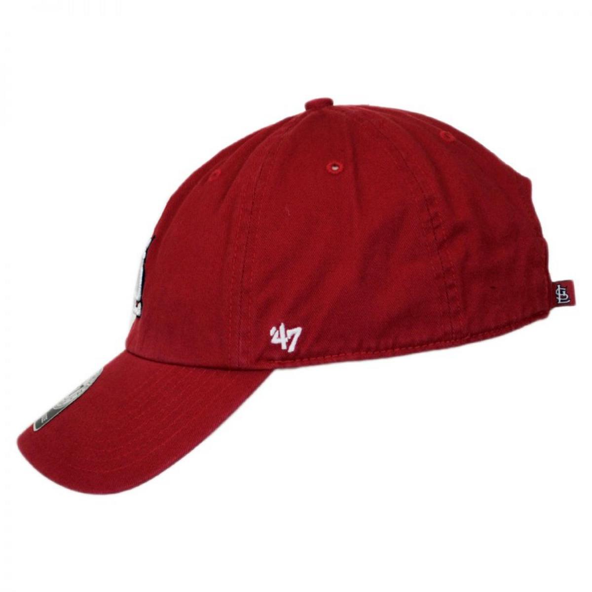 47 Brand | St Louis Cardinals MLB Clean Up Strapback Baseball Cap Dad Hat | 203133 | front | RED