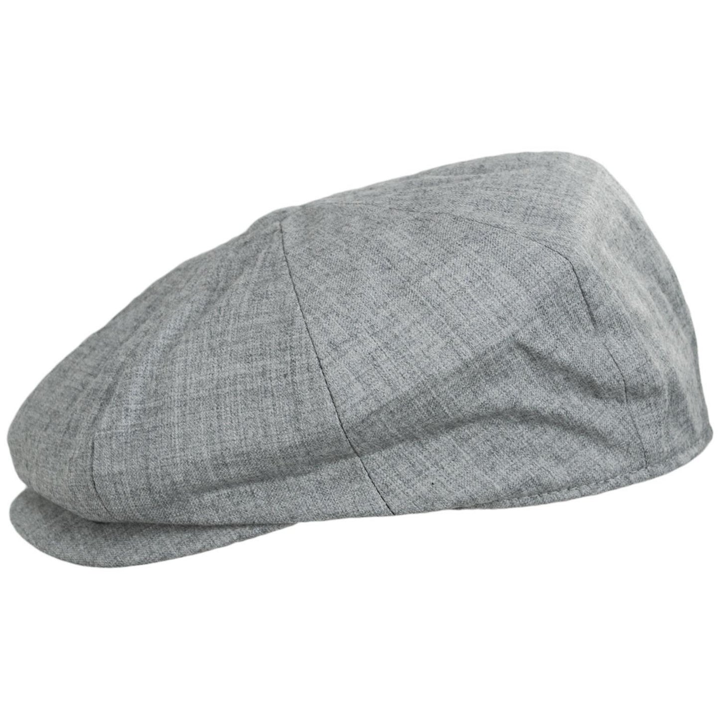 Baskerville Hat Company | Cheltenham Wool Twill Newsboy Cap | 167667 | profile | HEATHER GREY