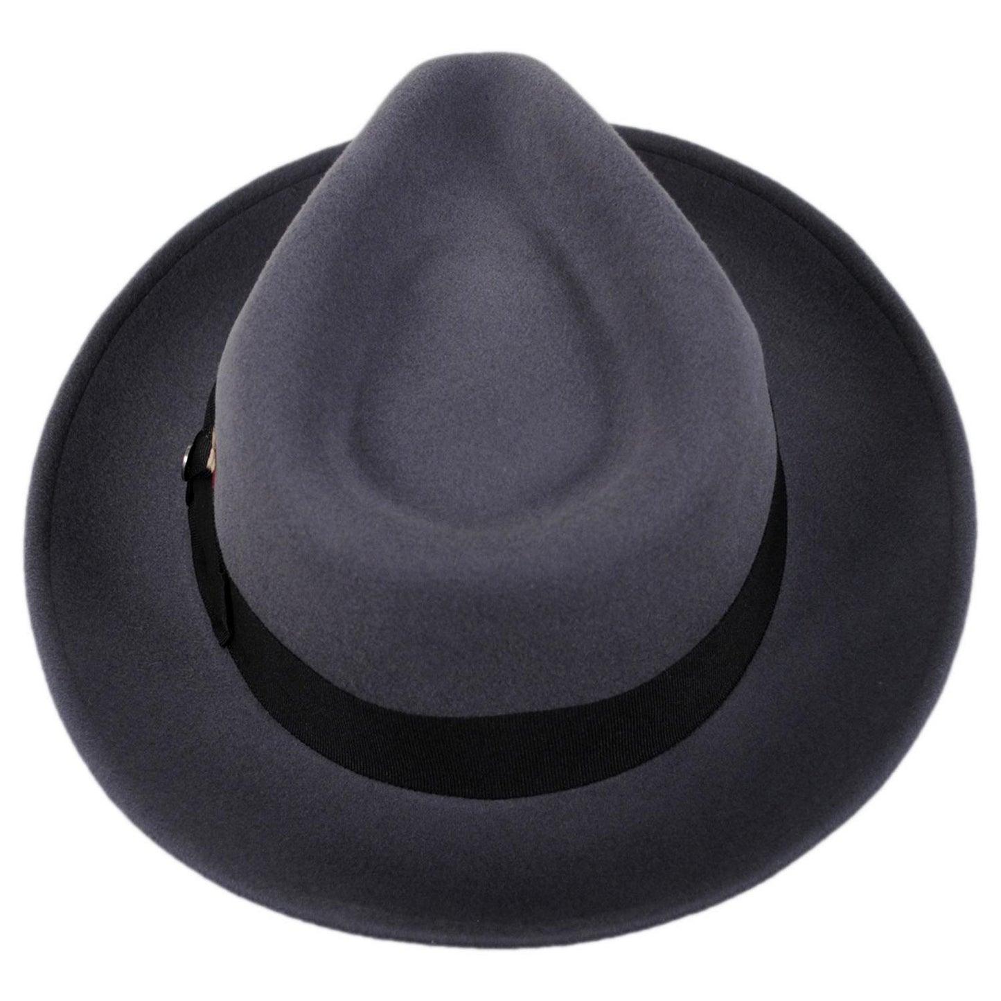 Jaxon Hats | C-Crown Crushable Wool Felt Fedora Hat | 135003 | top | GREY