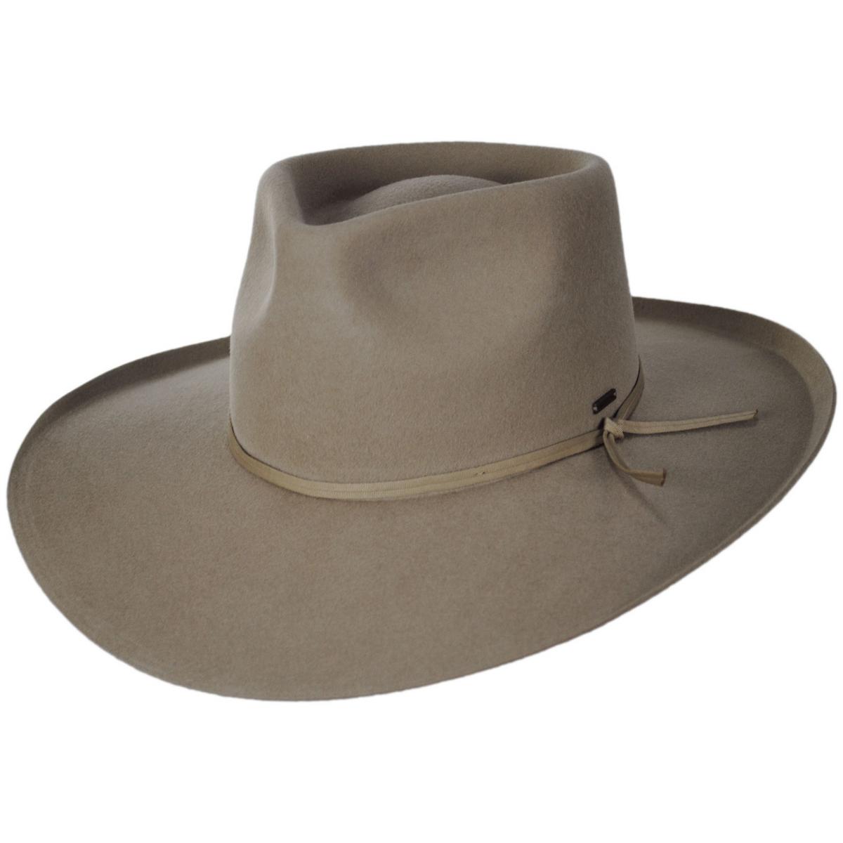 BRIXTON HATS | Marlow Wool Felt Rancher Fedora Hat | 135666 | lead | SAND