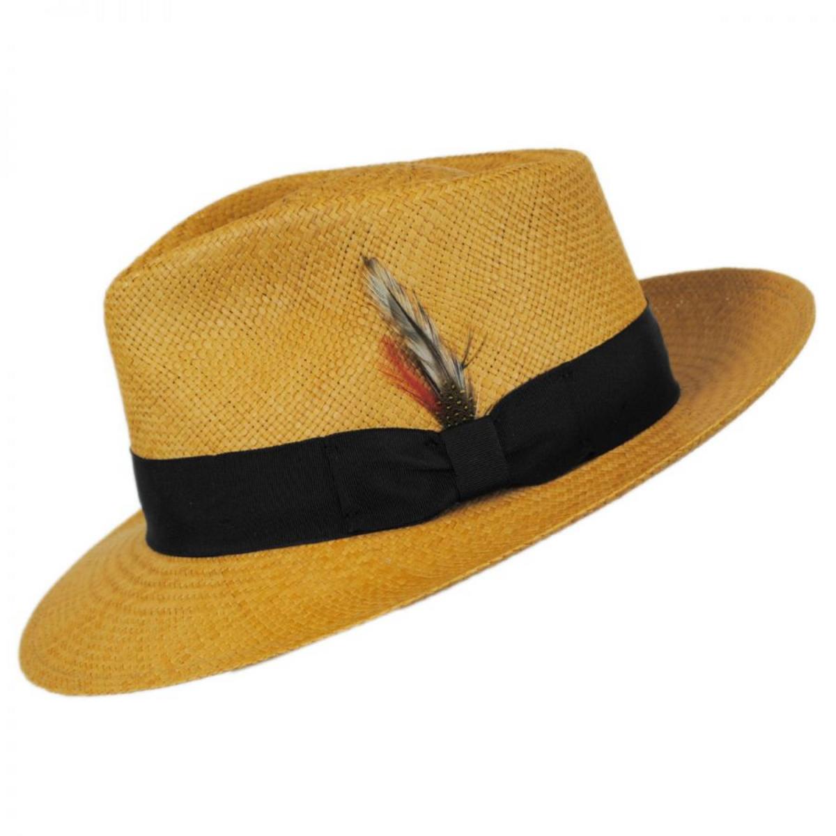 Jaxon Hats | Stain Repellent Panama Straw C-Crown Fedora Hat | 126415 | profile | PUTTY