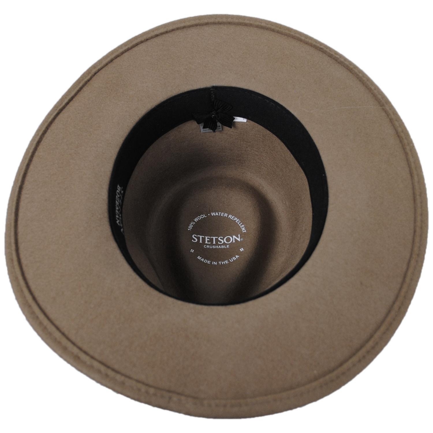 Stetson | Bozeman Crushable Wool Felt Outback Hat | 130692 | under | MUSHROOM
