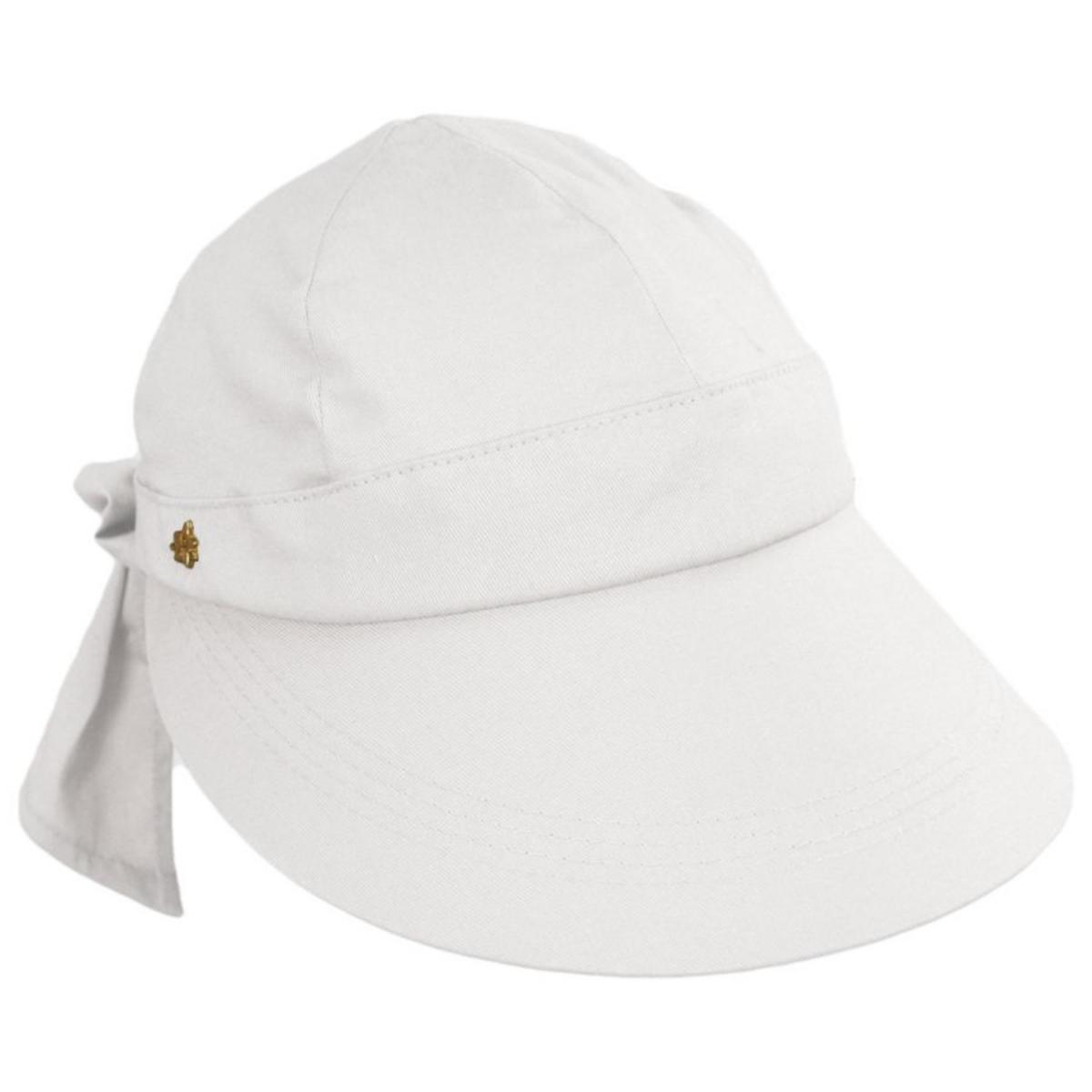 Cappelli | Chiara Solarweave Cotton Facesaver Cap | 106364 | lead | WHITE