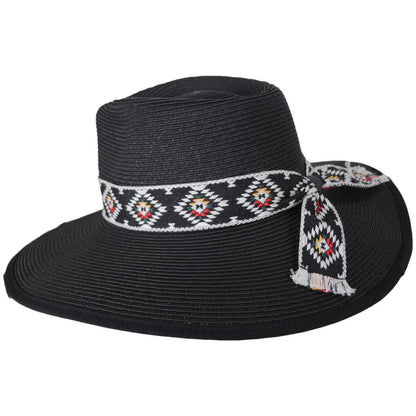 Jeanne Simmons | Cabo Toyo Straw Fedora Hat | 101810 | profile | BLACK