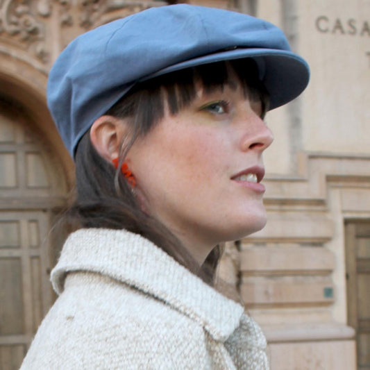 Jaxon Hats | Linen and Cotton Newsboy Cap | 167774 | lsfone | DENIM BLUE