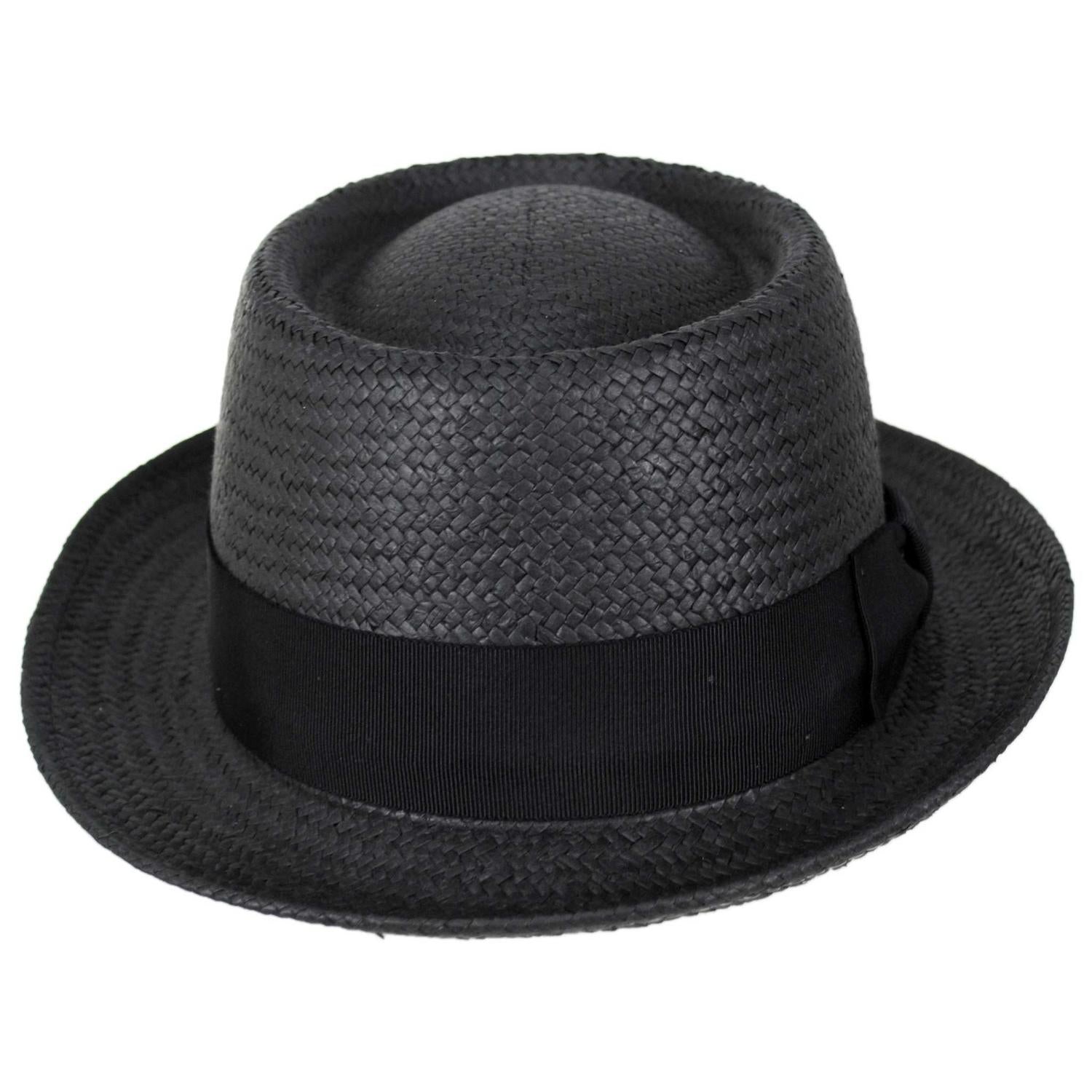 Bailey 1922 | Darron Sun Raindura Straw Pork Pie Hat | 127939 | front | BLACK