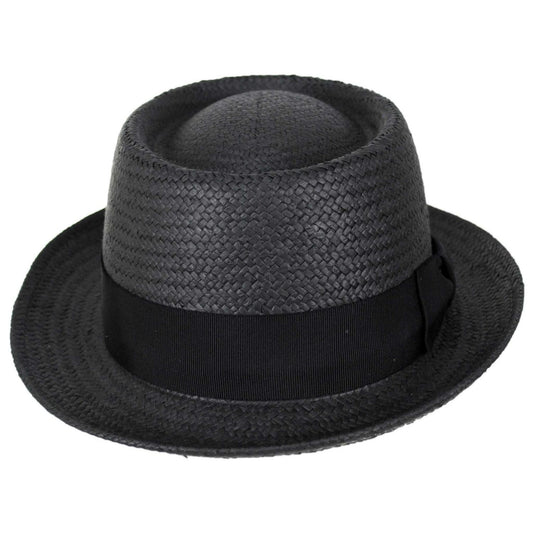 Bailey 1922 | Darron Sun Raindura Straw Pork Pie Hat | 127939 | front | BLACK