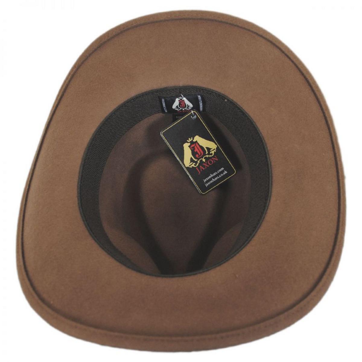 Jaxon Hats | Crushable Wool Felt Outback Hat | 135002 | under | PECAN