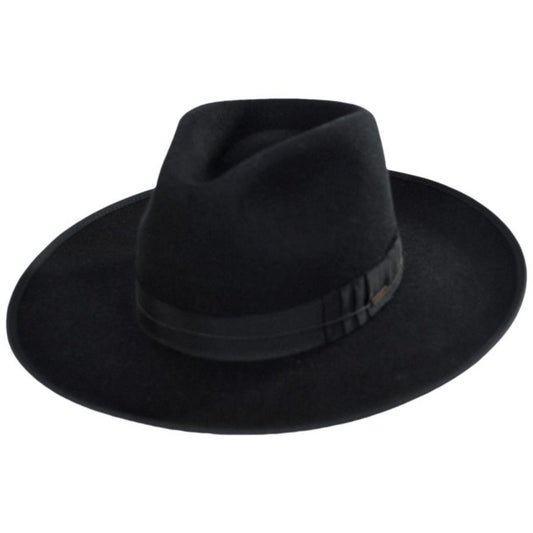 BRIXTON HATS | Reno Wool Felt Fedora Hat | 135651 | lead | BLACK/BLACK