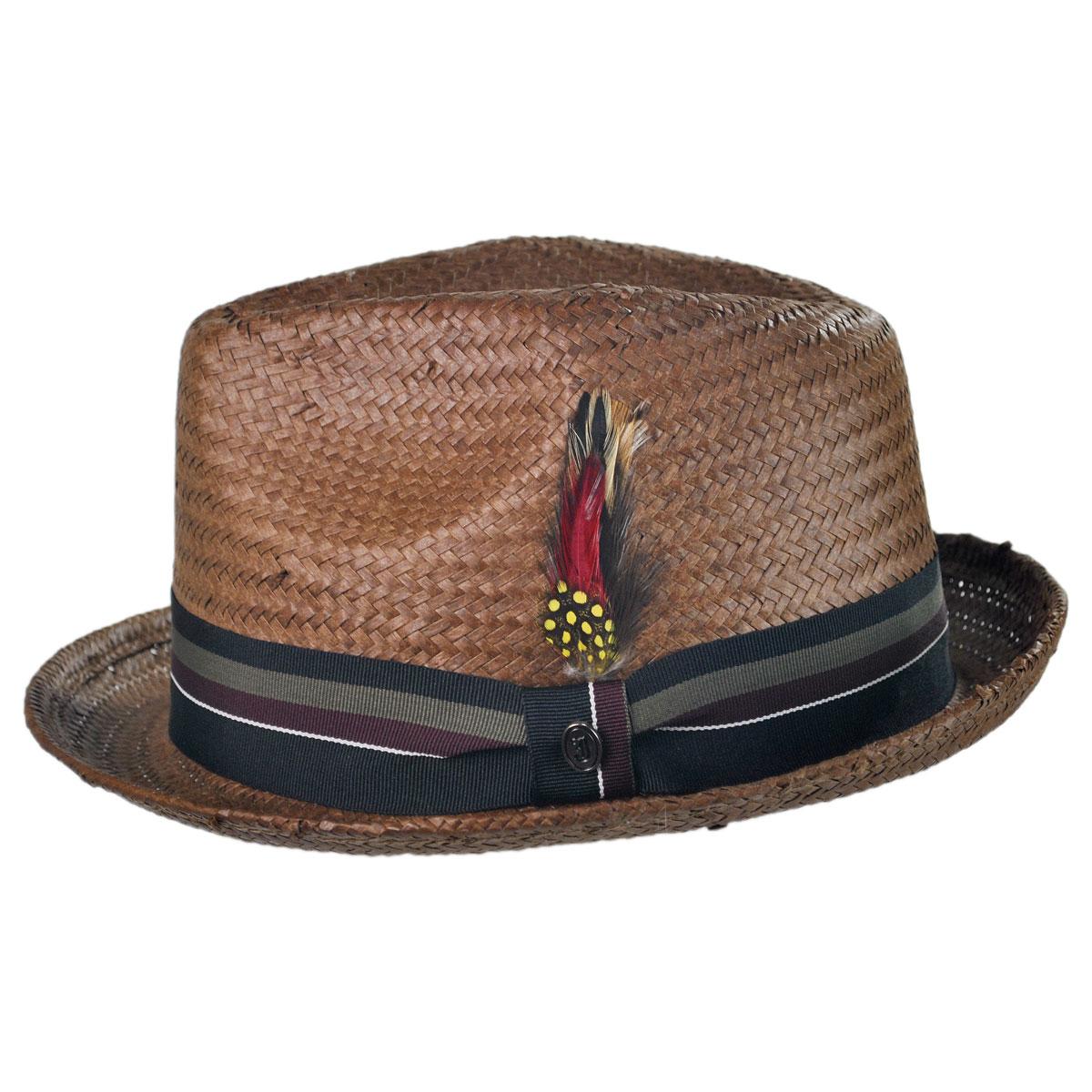 Jaxon Hats | Wholesale Tribeca Toyo Straw Trilby Fedora Hat B2B Pre-Pack | B2B129011 | profile | BROWN