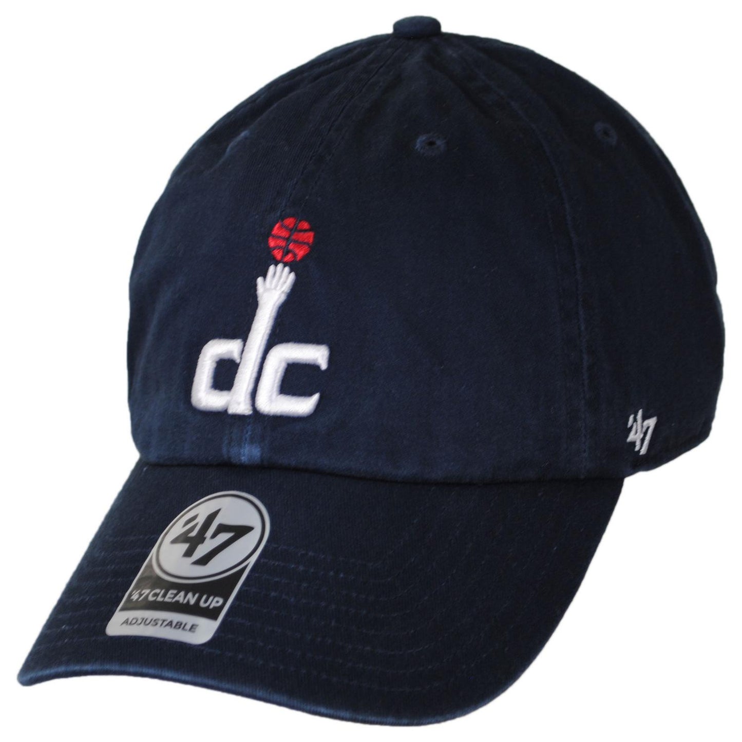 47 Brand | Washington Wizards NBA Clean Up Strapback Baseball Cap Dad Hat | 204180 | lead | NAVY