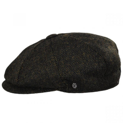 Jaxon Hats | Sidecar Nailhead Wool Blend Newsboy Cap | 167564 | profile | GREEN/BLACK