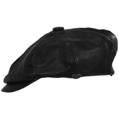 Bailey 1922 | Noclin Leather Newsboy Cap | 167128 | profile | BLACK