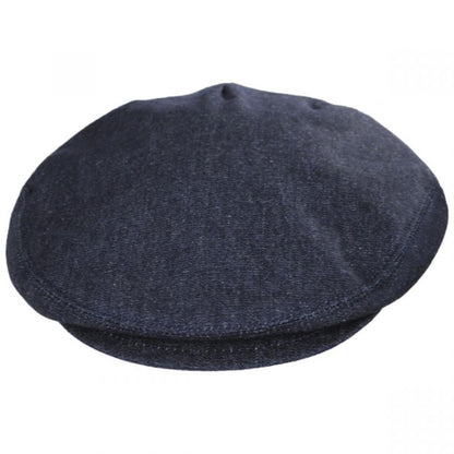 Stefeno Hats | Curry Denim Cotton and Linen Ivy Cap | 171548 | front | DARK DENIM