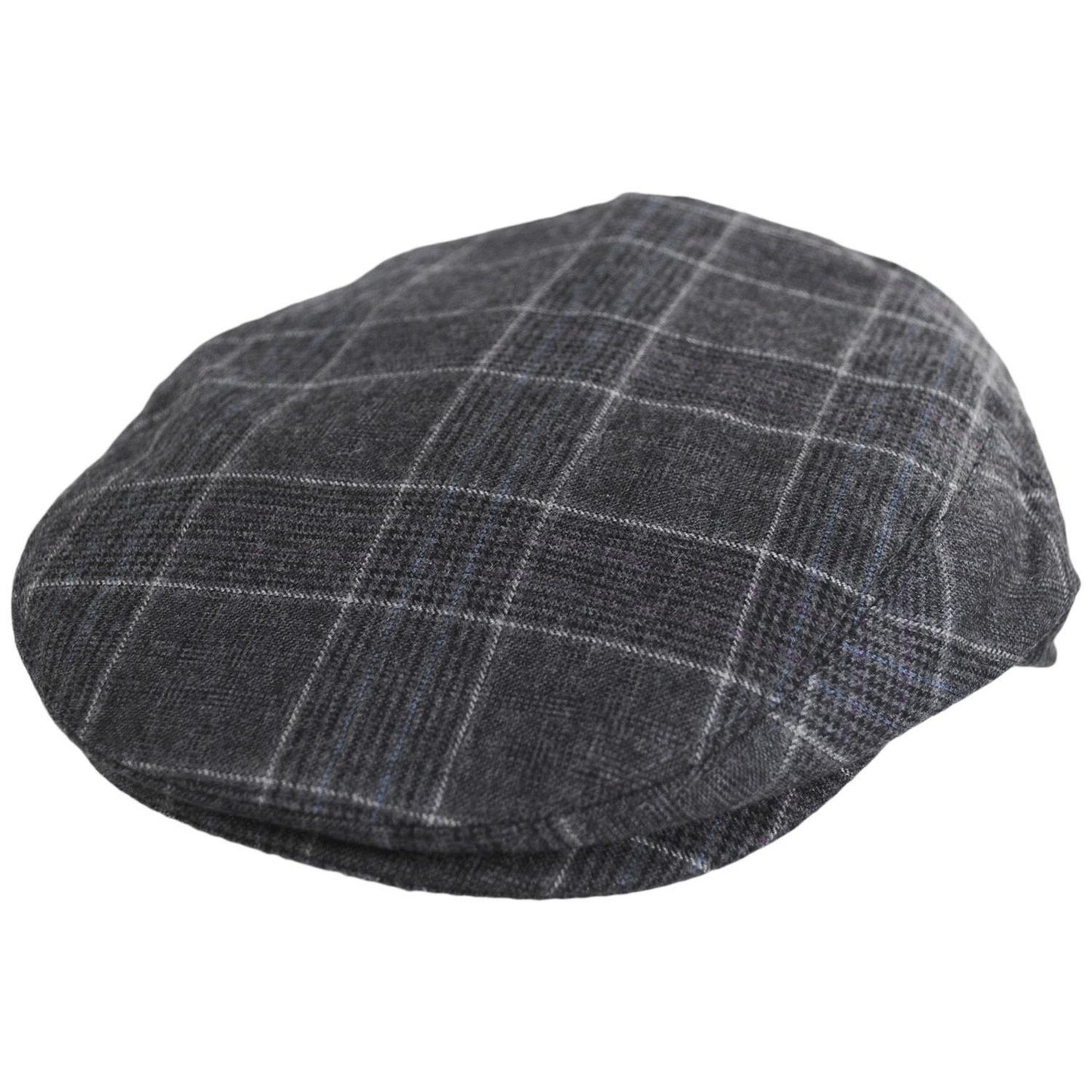 Baskerville Hat Company | Aldwych Wool Glenplaid Ivy Cap | 167668 | lead | CHARCOAL