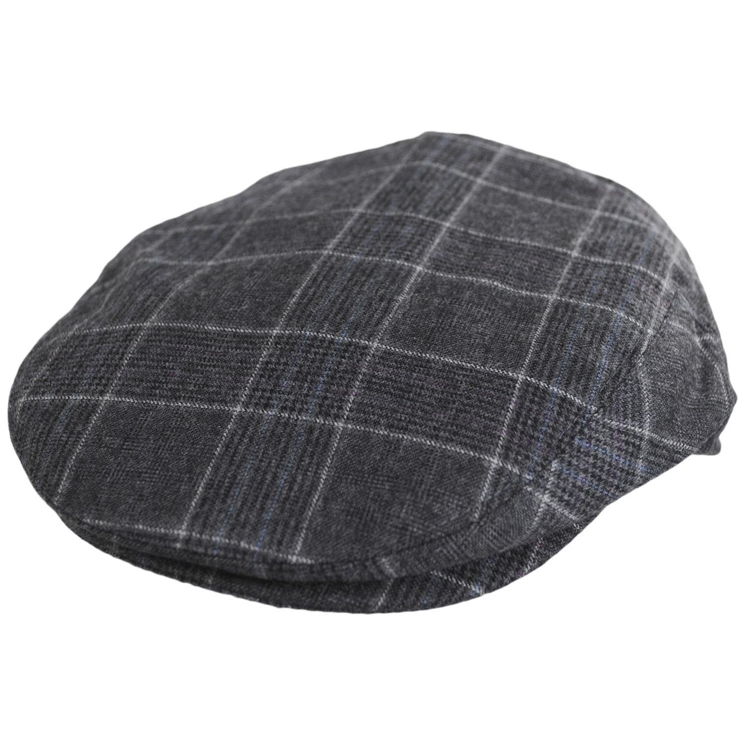 Baskerville Hat Company | Aldwych Wool Glenplaid Ivy Cap | 167668 | lead | CHARCOAL