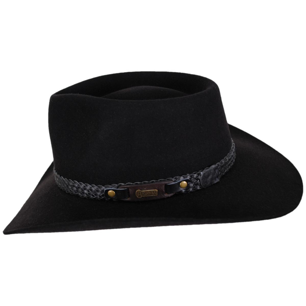 Akubra | Snowy River Fur Felt Australian Western Hat | 131700 | profile | BLACK