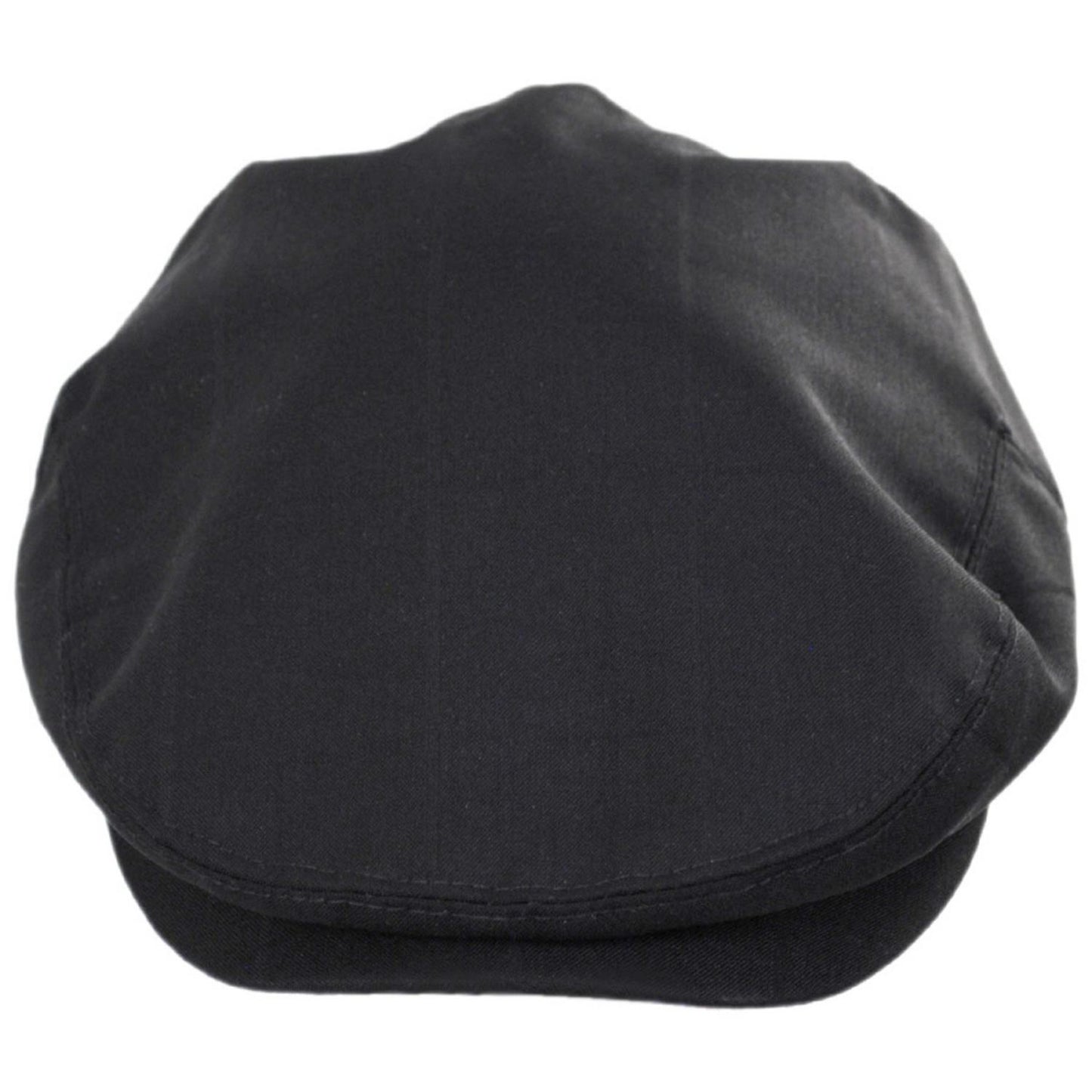 Baskerville Hat Company | Sloane Wool Shadow Windowpane Ivy Cap | 167608 | front | BLACK