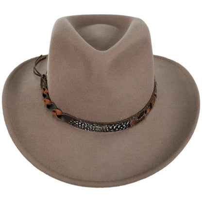 Scala | Desmonda Wool Felt Outback Hat | 123443 | front | PECAN