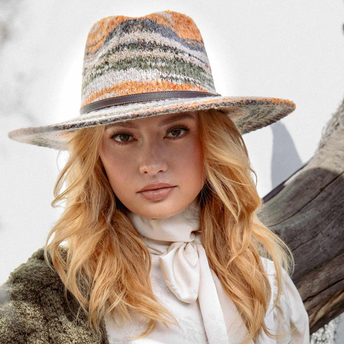 San Diego Hat Company | Mirage Knit Fedora Hat | 108665 | lsfone | EARTHTONES