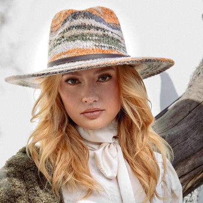 San Diego Hat Company | Mirage Knit Fedora Hat | 108665 | lsfone | EARTHTONES