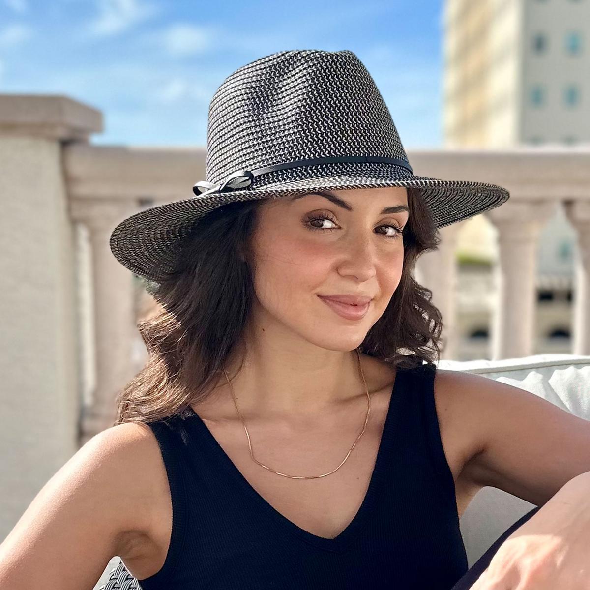 Physician Endorsed | Esme Toyo Braid Fedora Hat | 102698 | lsfone | BLACK TWEED