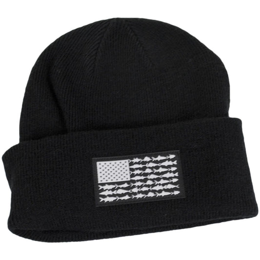 Columbia Sportswear | Fish Flag Acrylic Knit Cuffed Beanie Hat | 500741 | lead | BLACK