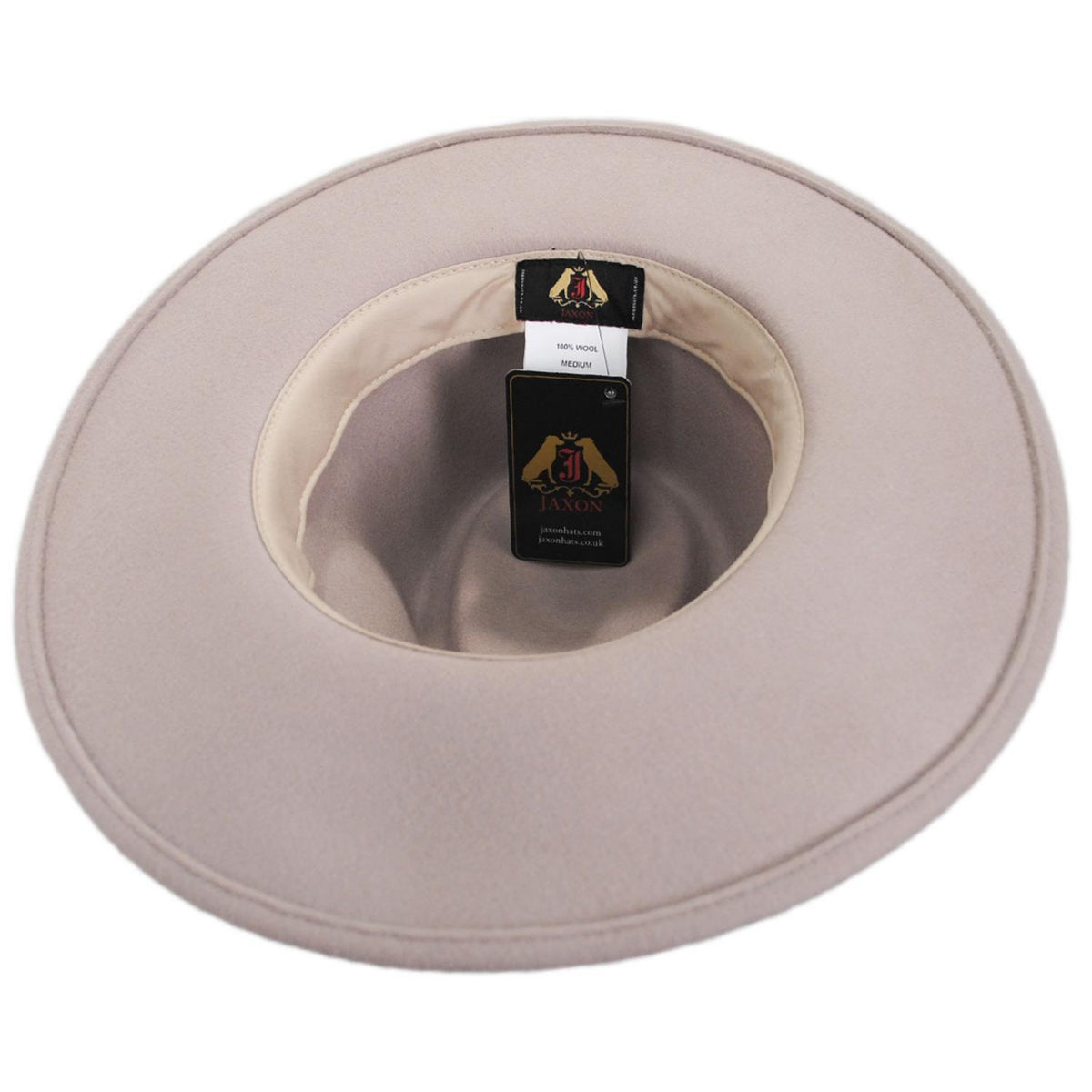 Jaxon Hats | Wholesale Colorado Ultra Wide Brim Wool Felt Fedora Hat B2B Pre-Pack - Stone & Pecan | B2B135200SP | under | STONE