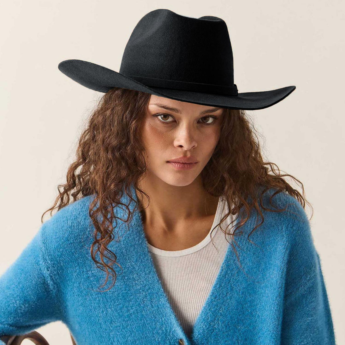 BRIXTON HATS | Prescott Wool Felt Cowboy Hat | 135674 | lsfone | BLACK