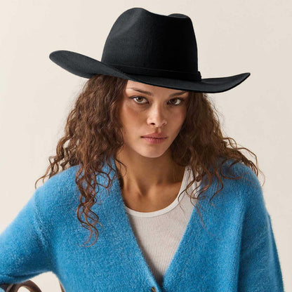 BRIXTON HATS | Prescott Wool Felt Cowboy Hat | 135674 | lsfone | BLACK