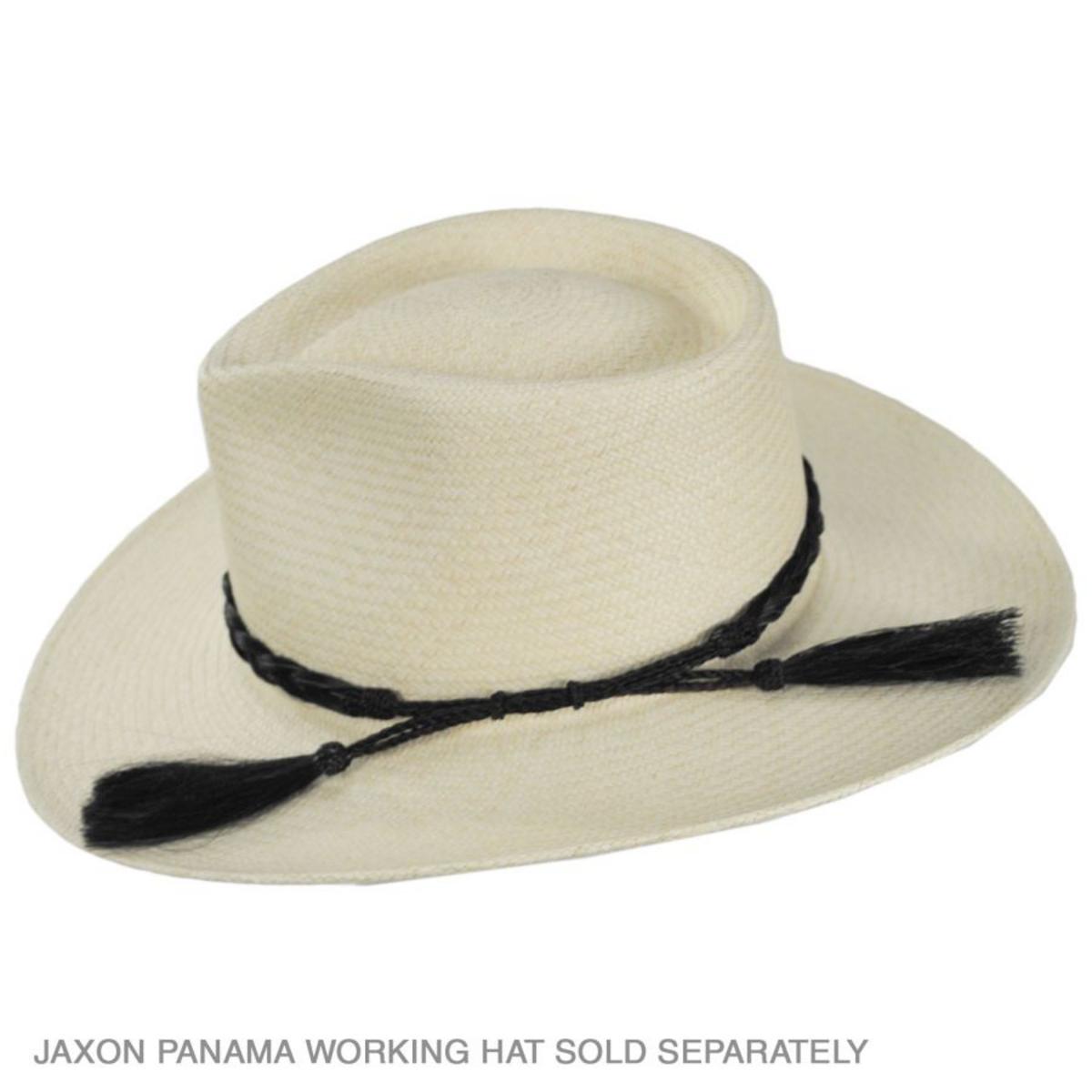 3 Regions Trade Co. | Solid Color Horse Hair Braid Double Tassel Hat Band | 601701 | under | BLACK