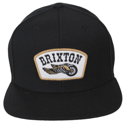 BRIXTON HATS | Roller MP Snapback Baseball Cap | 201855 | front | BLACK