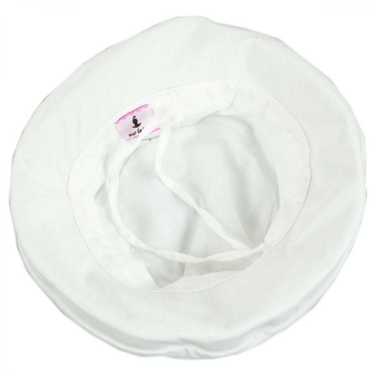 sur la tete | Arbres Linen and Cotton Bucket Hat | 109403 | under | WHITE