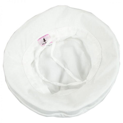 sur la tete | Arbres Linen and Cotton Bucket Hat | 109403 | under | WHITE