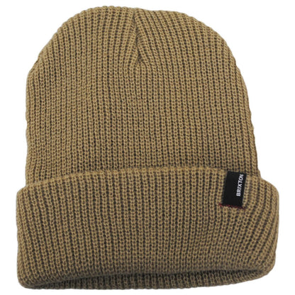 BRIXTON HATS | Heist Knit Beanie Hat | 502706 | lead | KHAKI SAND