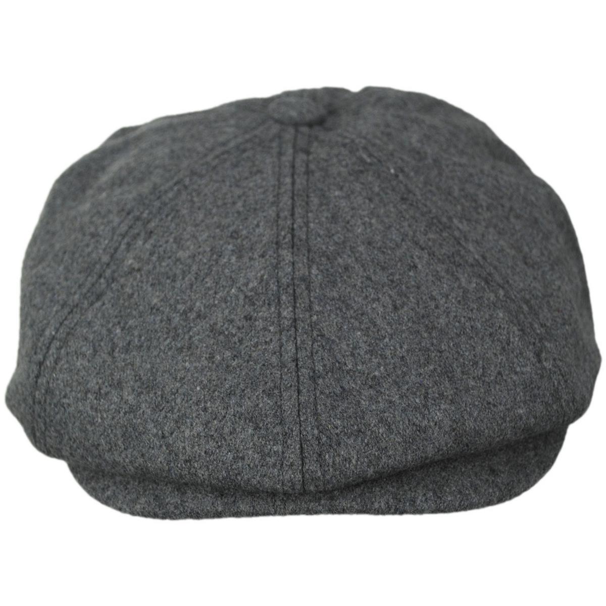 BRIXTON HATS | Brood Melton Wool Newsboy Cap | 161575 | front | DARK HEATHER GREY/WASHED NAVY
