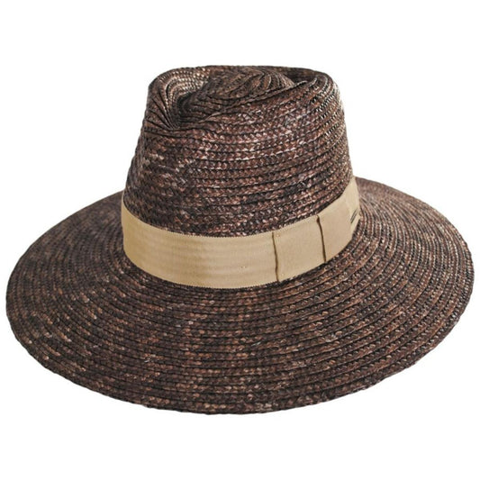 BRIXTON HATS | Joanna Wheat Straw Fedora Hat - SS23 | 104012SS23 | lead | DARK EARTH/SAND