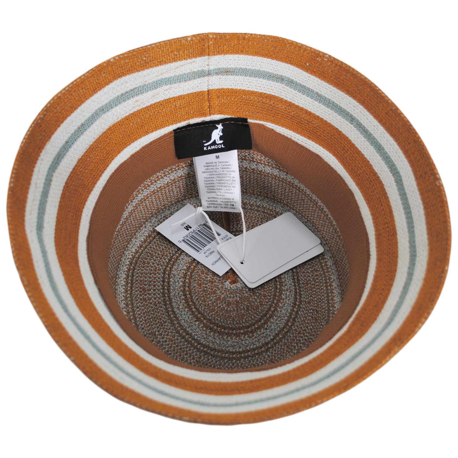 Kangol | Resort Stripe Lahinch Bucket Hat | 185845 | under | RUSTIC CARAMEL MULTI
