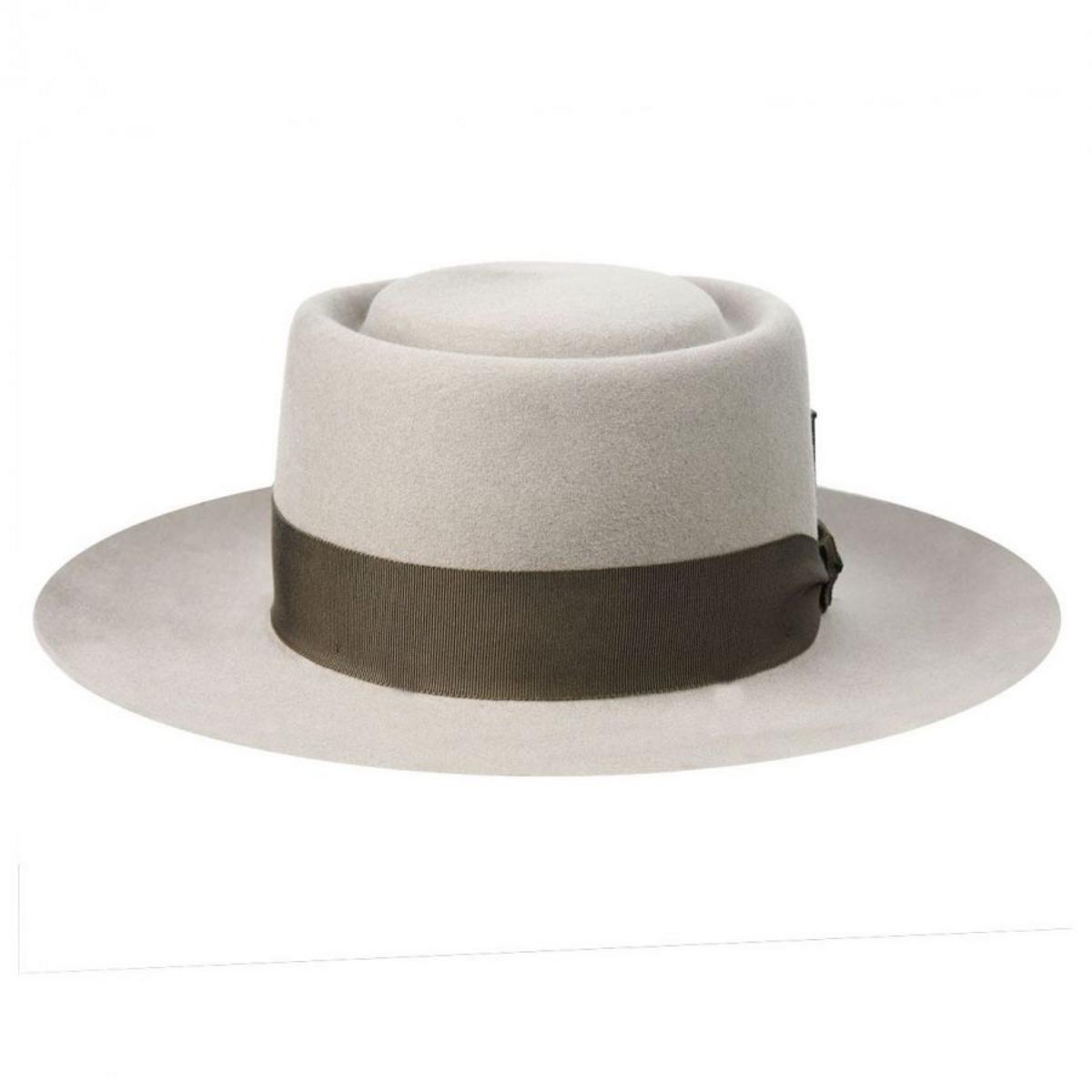 Bailey 1922 | Walsh Polished Wide Brim Wool Felt Pork Pie Hat | 130363 | front | PLAZA TAUPE