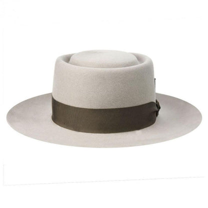 Bailey 1922 | Walsh Polished Wide Brim Wool Felt Pork Pie Hat | 130363 | front | PLAZA TAUPE
