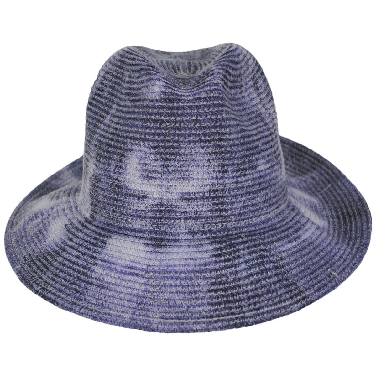 Bailey 1922 | Cleves Tie-Dye Toyo Straw Fedora Hat | 127931 | front | DUSK INDIGO