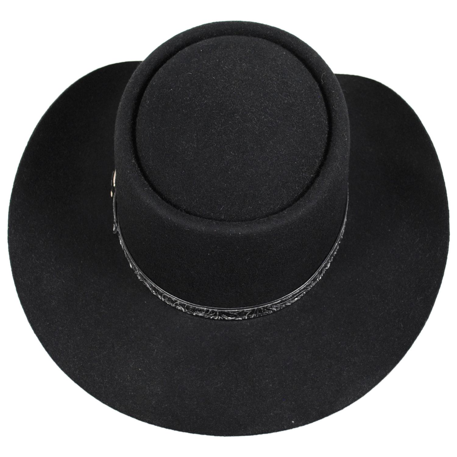 Stetson | Revenger Buffalo Fur Felt Western Hat | 130764 | top | BLACK