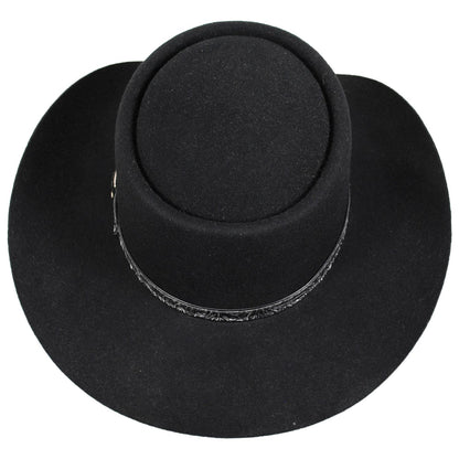 Stetson | Revenger Buffalo Fur Felt Western Hat | 130764 | top | BLACK