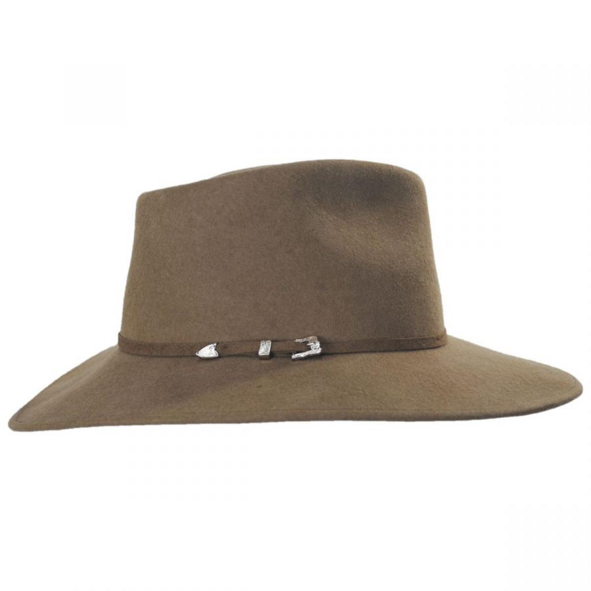 Bigalli | Teardrop Wool Felt Western Hat | 131425 | profile | KHAKI