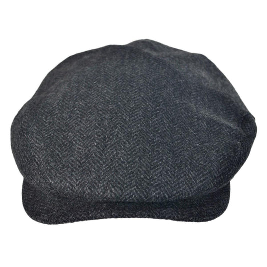 Jaxon Hats | Wholesale Square Bill Herringbone Wool Ivy Cap B2B Pre-Pack | B2B167755 | front | CHARCOAL