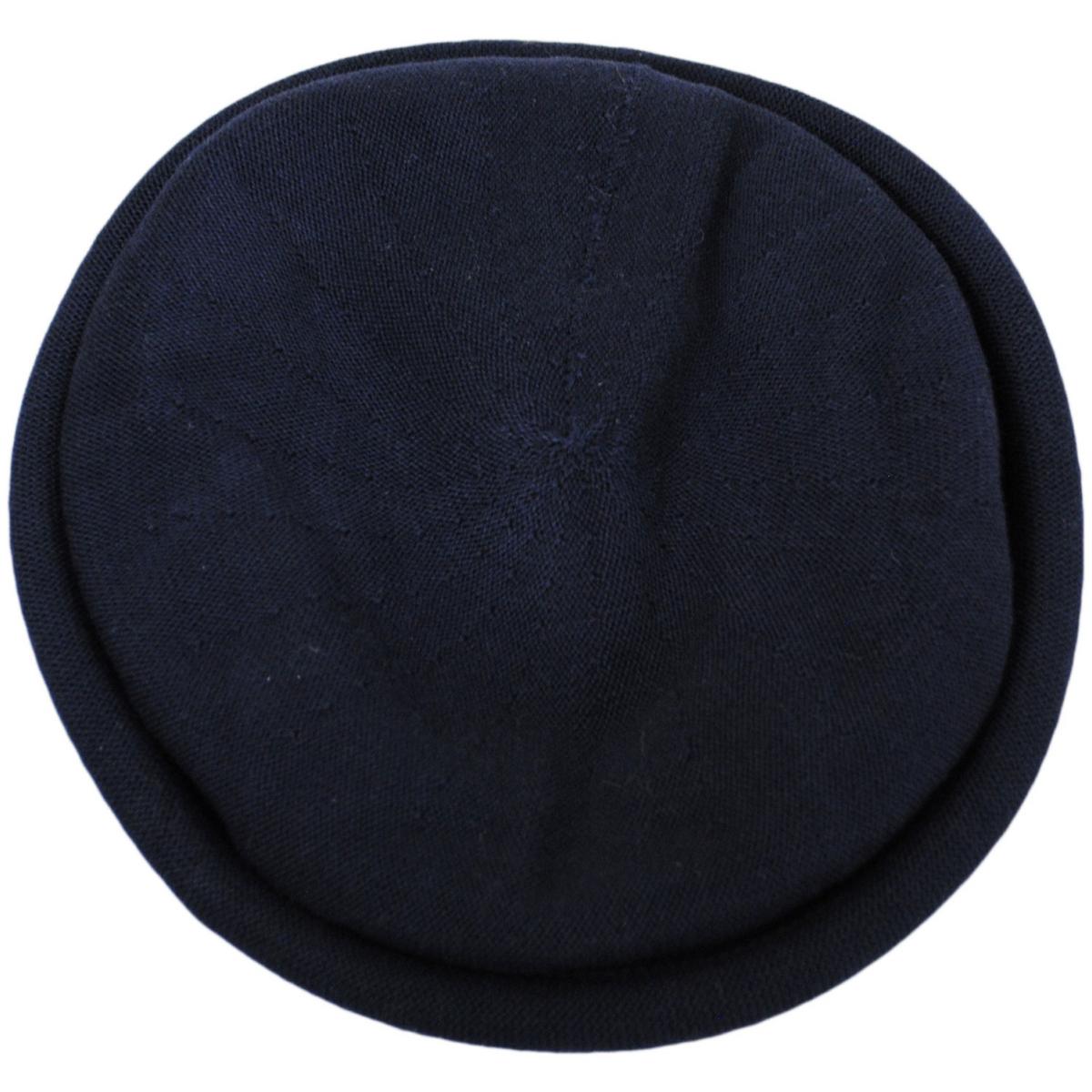 Parkhurst | Pointelle Cotton Knit Topper Beanie Hat | 500853 | profile | NAVY BLUE