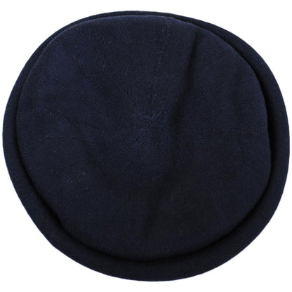 Parkhurst | Pointelle Cotton Knit Topper Beanie Hat | 500853 | profile | NAVY BLUE