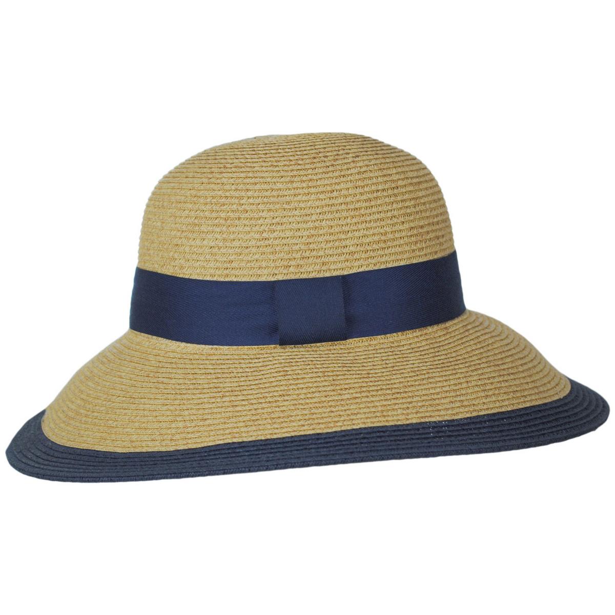 Toucan Collection | Two-Tone Twill Toyo Straw Dress Hat - Made to Order | 121643 | profile | NATURAL/BLUE